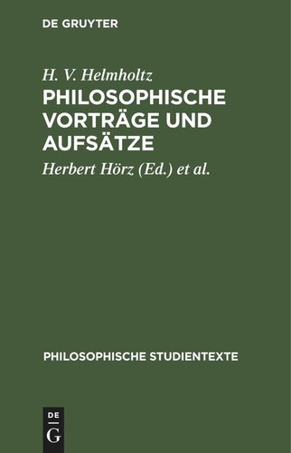 Philosophische Vorträge und Aufsätze