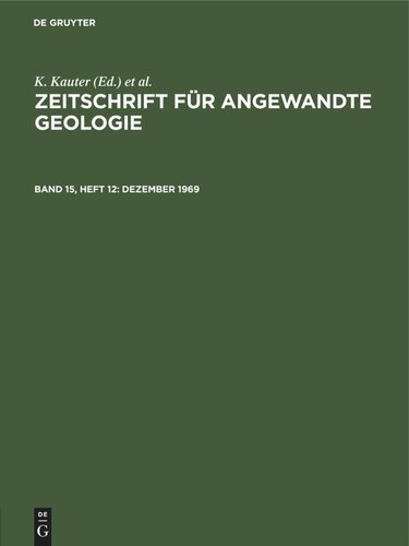 Zeitschrift für Angewandte Geologie: Band 15, Heft 12 Dezember 1969