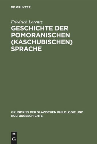 Geschichte der pomoranischen (kaschubischen) Sprache