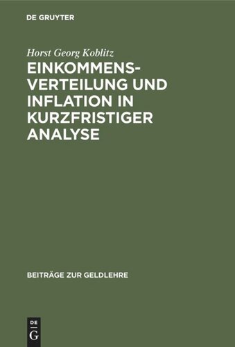 Einkommensverteilung und Inflation in kurzfristiger Analyse