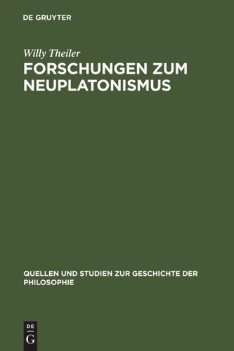 Forschungen zum Neuplatonismus