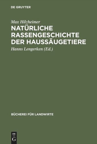 Natürliche Rassengeschichte der Haussäugetiere