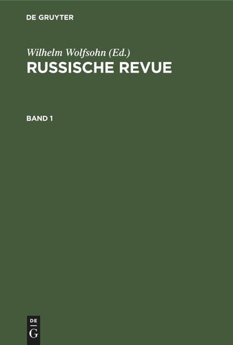 Russische Revue: Band 1