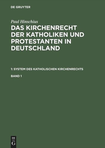 System des katholischen Kirchenrechts: Band 1