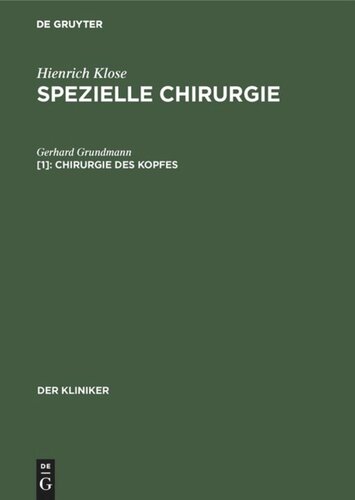 Spezielle Chirurgie: [1] Chirurgie des Kopfes