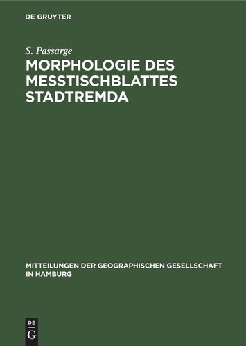 Morphologie des Meßtischblattes Stadtremda