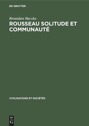 Rousseau Solitude et communauté