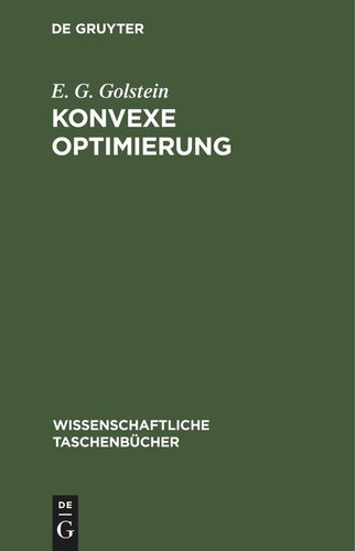 Konvexe Optimierung: Elemente der Theorie