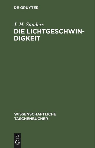 Die Lichtgeschwindigkeit: Einführung und Originaltexte