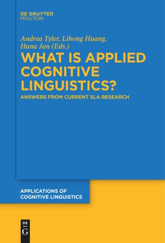 What is Applied Cognitive Linguistics?: Answers From Current SLA Research