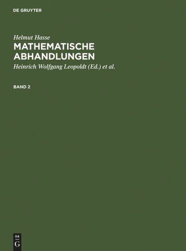 Mathematische Abhandlungen: 2