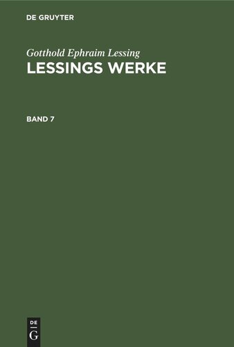 Lessings Werke: Band 7