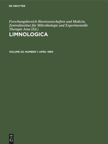 Limnologica: Volume 20, Number 1 April 1990