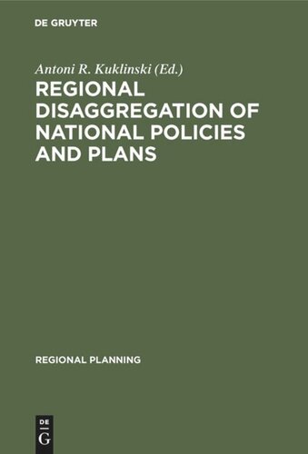 Regional disaggregation of national policies and plans