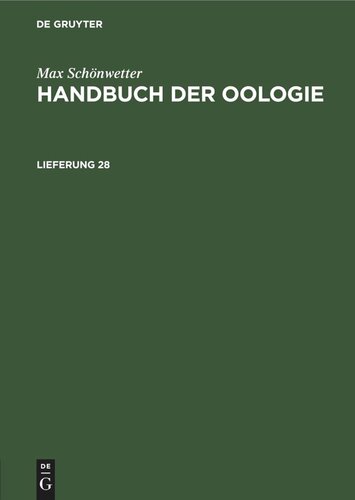 Handbuch der Oologie: Lieferung 28