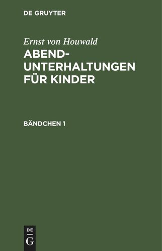 Abend-Unterhaltungen für Kinder: Bändchen 1