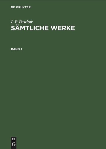 Sämtliche Werke: Band 1