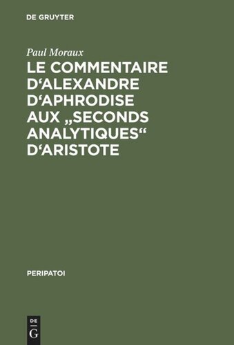 Le Commentaire d'Alexandre d'Aphrodise aux 