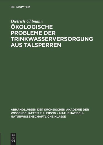 Ökologische Probleme der Trinkwasserversorgung aus Talsperren