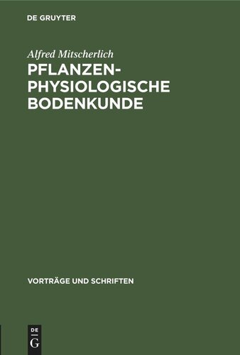 Pflanzenphysiologische Bodenkunde