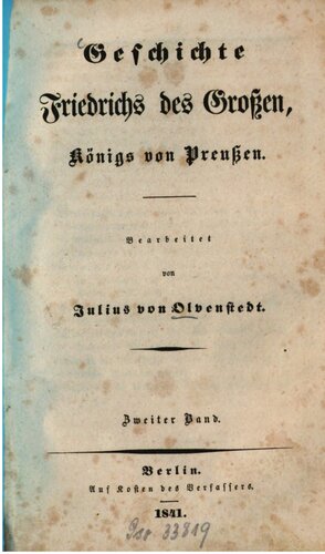 Geschichte Friedrichs des Großen, Königs von Preußen