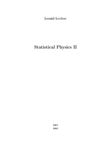 Statistical Physics II