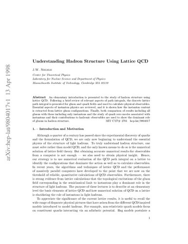 Understanding Hadron Structure Using Lattice QCD