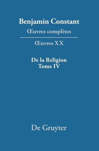 Œuvres complètes: XX De la Religion, considérée dans sa source, ses formes et ses développements, Tome IV