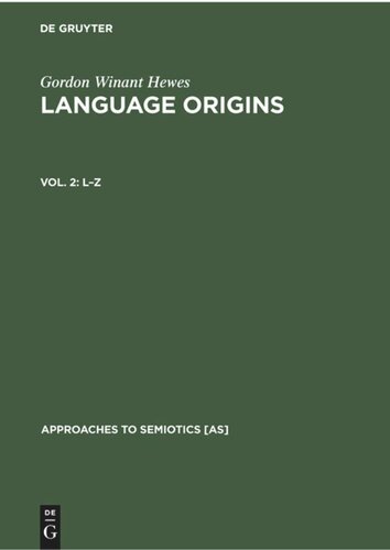 Language Origins: Vol. 2 L–Z