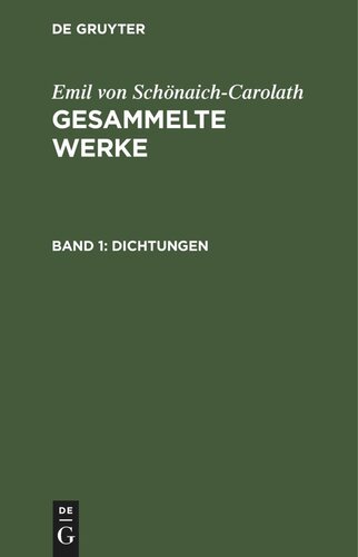 Gesammelte Werke: Band 1