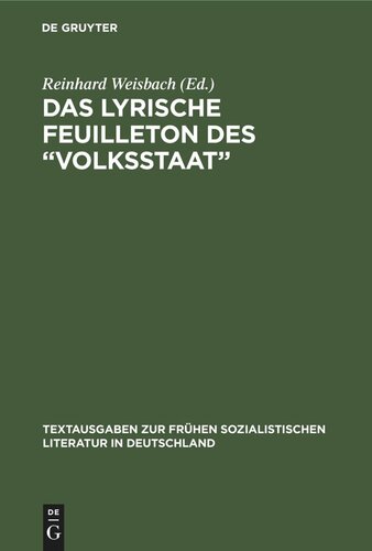 Das Lyrische Feuilleton des „Volksstaat