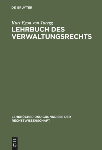 Lehrbuch des Verwaltungsrechts