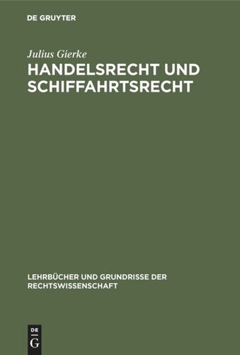 Handelsrecht und Schiffahrtsrecht