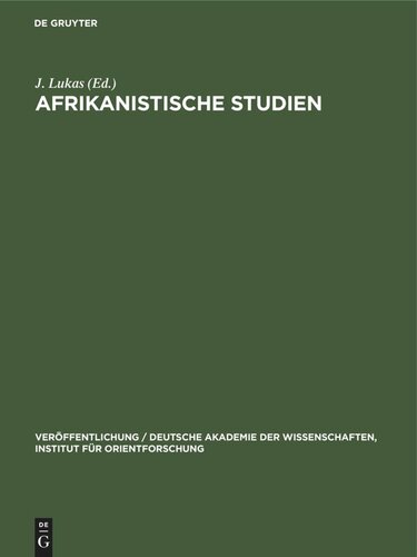 Afrikanistische Studien