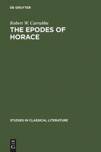 The epodes of Horace: a study in poetic arrangement