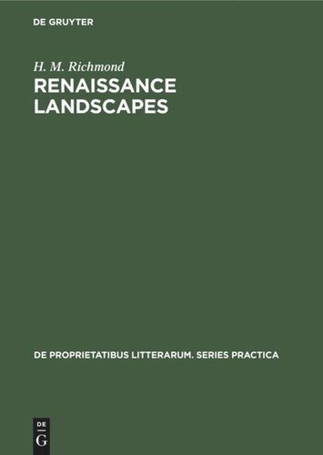 Renaissance landscapes: English lyrics in a European tradition