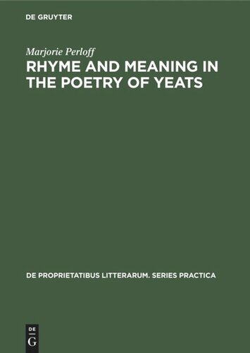 Rhyme and Meaning in the Poetry of Yeats