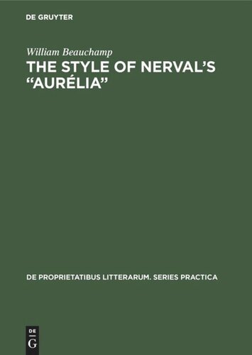 The style of Nerval’s “Aurélia”