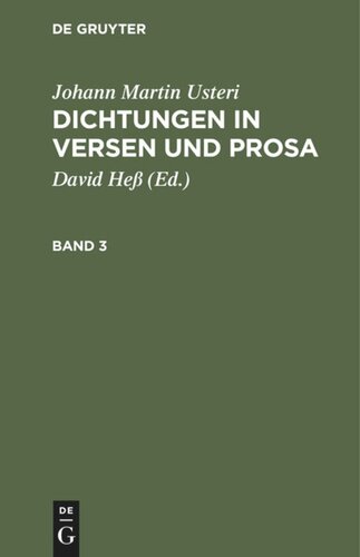 Dichtungen in Versen und Prosa: Band 3