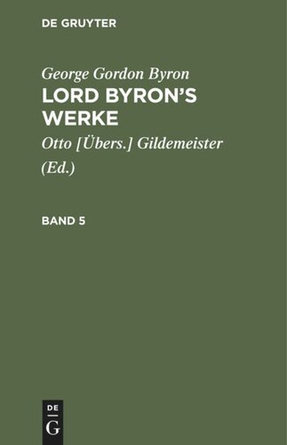 Lord Byron’s Werke: Band 5