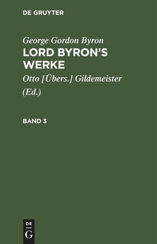 Lord Byron’s Werke: Band 3