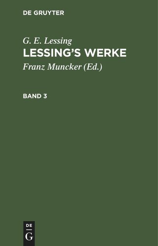 Lessing’s Werke: Band 3