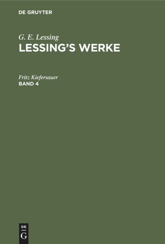 Lessing’s Werke: Band 4