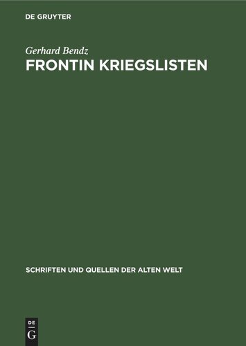 Frontin Kriegslisten: Lateinisch und Deutsch