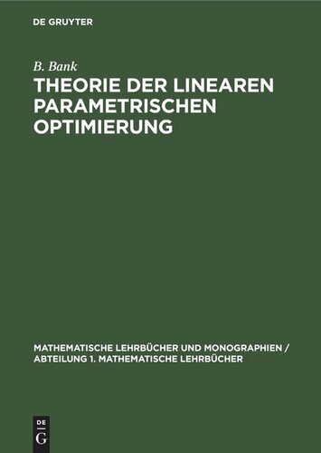 Theorie der linearen parametrischen Optimierung