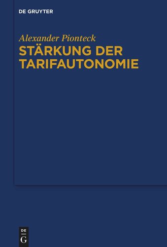 Stärkung der Tarifautonomie