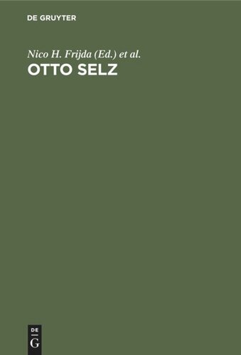 Otto Selz: His Contribution to Psychology