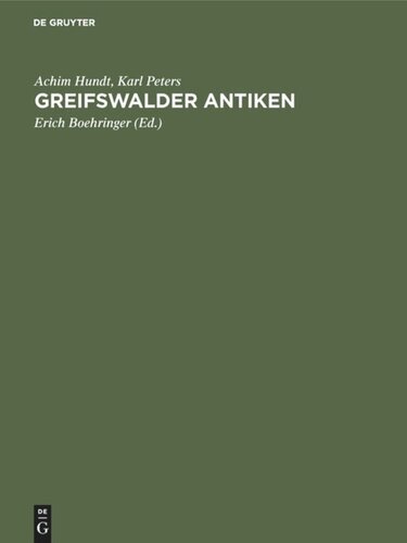 Greifswalder Antiken: Gedächtnisgabe für Erich Pernice