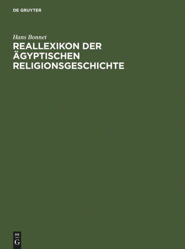 Reallexikon der ägyptischen Religionsgeschichte