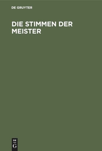 Die Stimmen der Meister: Eine Einführung in die Meisterwerke des englischen Dichtens und Denkens